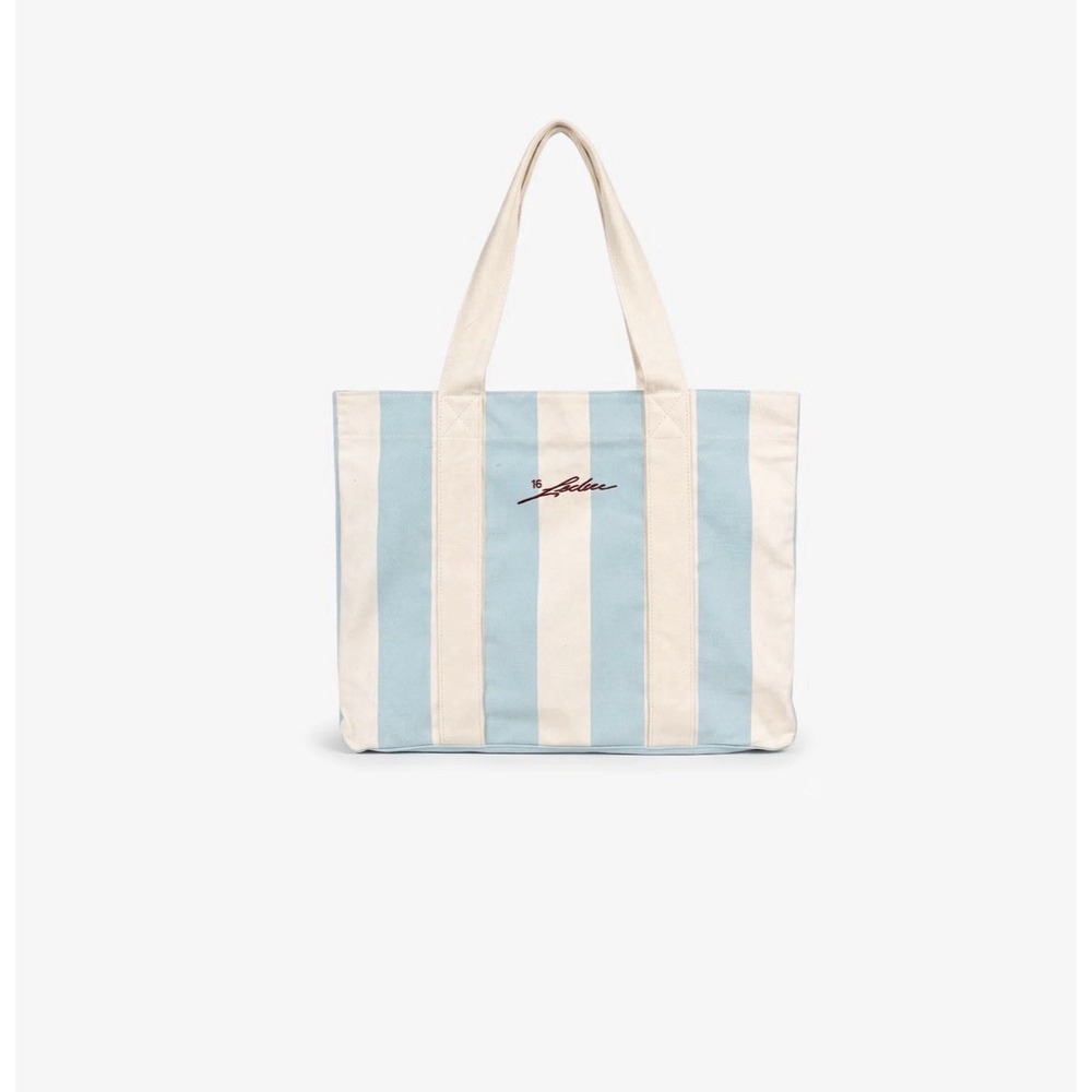 Charles Leclerc 16 100% cotton canvas beach tote bag Blue White Racing